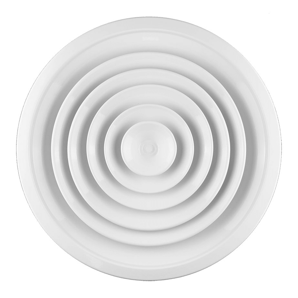 Anemostat circular 150 mm din aluminiu vopsit alb