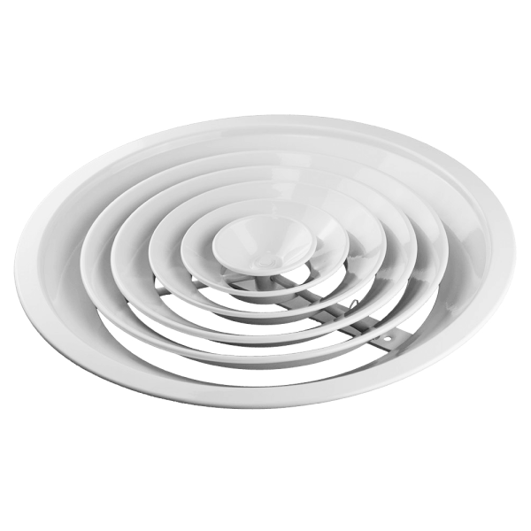 Anemostat circular 250 mm din aluminiu vopsit alb