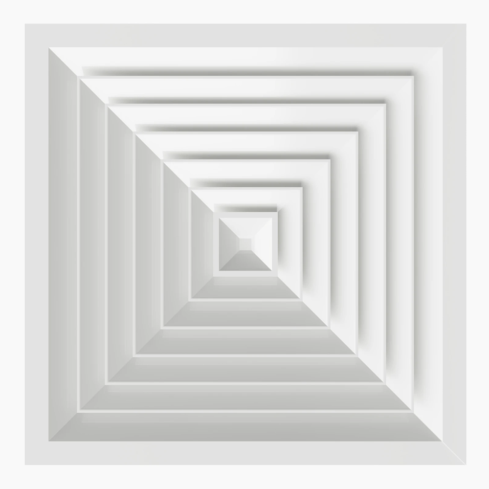 Anemostat 4 directii 595x595/450 MM pentru tavan casetat