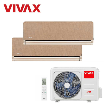 Aer conditionat multisplit Vivax 18000 BTU, 2 unitati H-design, 12+12 BTU, Gold
