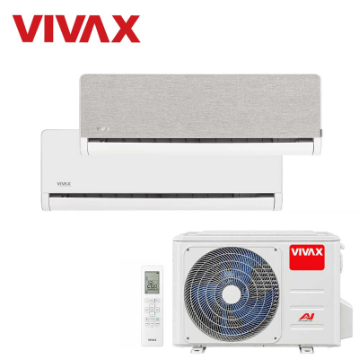 Aer conditionat multisplit Vivax 18000 BTU, 2 unitati H-design, 9+12 BTU, White/Silver