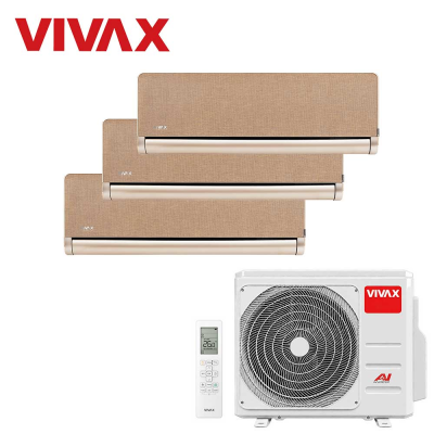 Aer conditionat multisplit Vivax 27000 BTU, 3 unitati H-design, 9+9+12 BTU, Gold