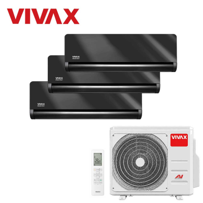 Aer conditionat multisplit Vivax 27000 BTU, 3 unitati H-design, 9+9+12 BTU, Gray Mirror
