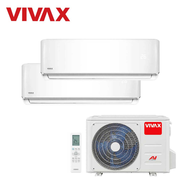Aer conditionat multisplit Vivax 14000 BTU, 2 unitati R-design, 9+9 BTU