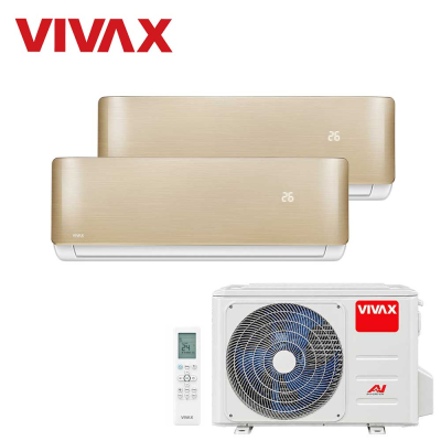 Aer conditionat multisplit Vivax 18000 BTU, 2 unitati R-design, 9+9 BTU, Gold