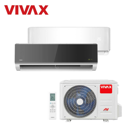 Aer conditionat multisplit Vivax 14000 BTU, 2 unitati R-design, 9+12 BTU, White/Silver Mirror