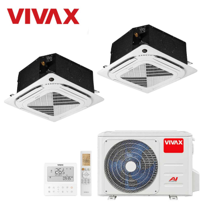 Aer conditionat multisplit Vivax 18000 BTU - 2 unitati Caseta 4 directii, 9+12 BTU