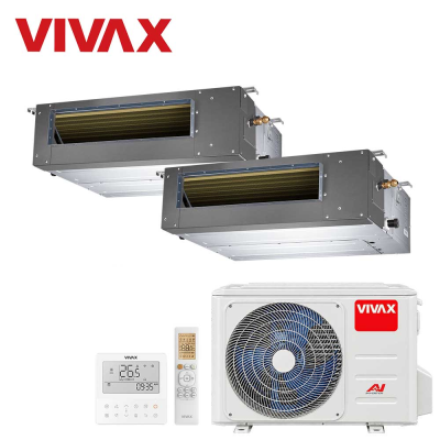 Aer conditionat multisplit Vivax 18000 BTU - 2 unitati Duct de tavan, 12+12 BTU