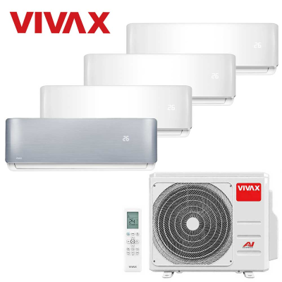Aer conditionat multisplit Vivax 36000 BTU, 4 unitati R-design, 9+9+9+12 BTU, White/Silver