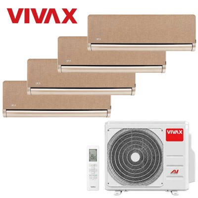 Aer conditionat multisplit Vivax 36000 BTU, 4 unitati H-design, 9+9+9+12 BTU, Gold