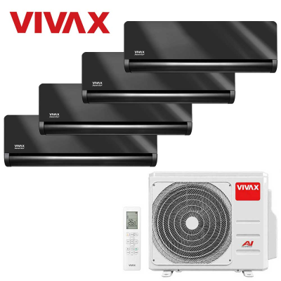 Aer conditionat multisplit Vivax 36000 BTU, 4 unitati H-design, 9+9+9+12 BTU, Gray Mirror