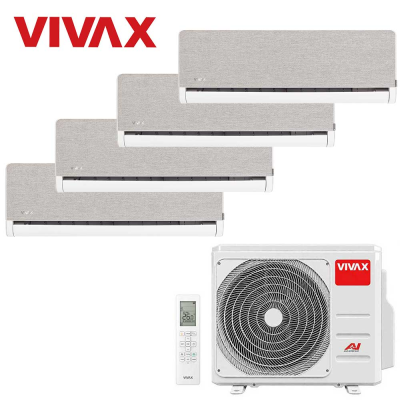 Aer conditionat multisplit Vivax 36000 BTU, 4 unitati H-design, 9+9+9+12 BTU, Silver