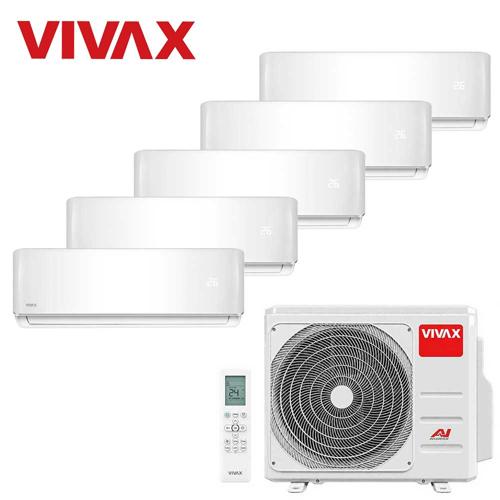 Aer conditionat multisplit Vivax 42000 BTU, 5 unitati R-design, 9+9+9+9+12 BTU