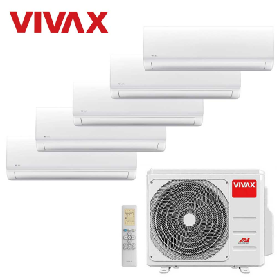 Aer conditionat multisplit Vivax 42000 BTU, 5 unitati N-design, 9+9+9+9+12 BTU