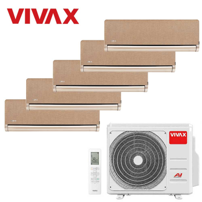 Aer conditionat multisplit Vivax 42000 BTU, 5 unitati H-design, 9+9+9+9+12 BTU, Gold