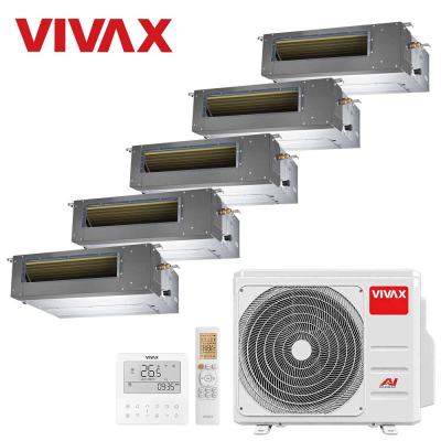 Aer conditionat multisplit Vivax 42000 BTU - 5 unitati Duct de tavan, 12+12+12+12+12 BTU