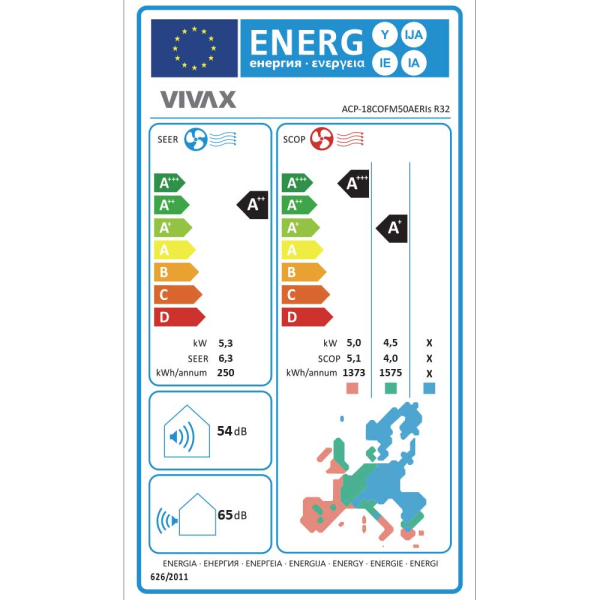 Aer conditionat multisplit Vivax 18000 BTU, 2 unitati R-design PRO, 9+12 BTU