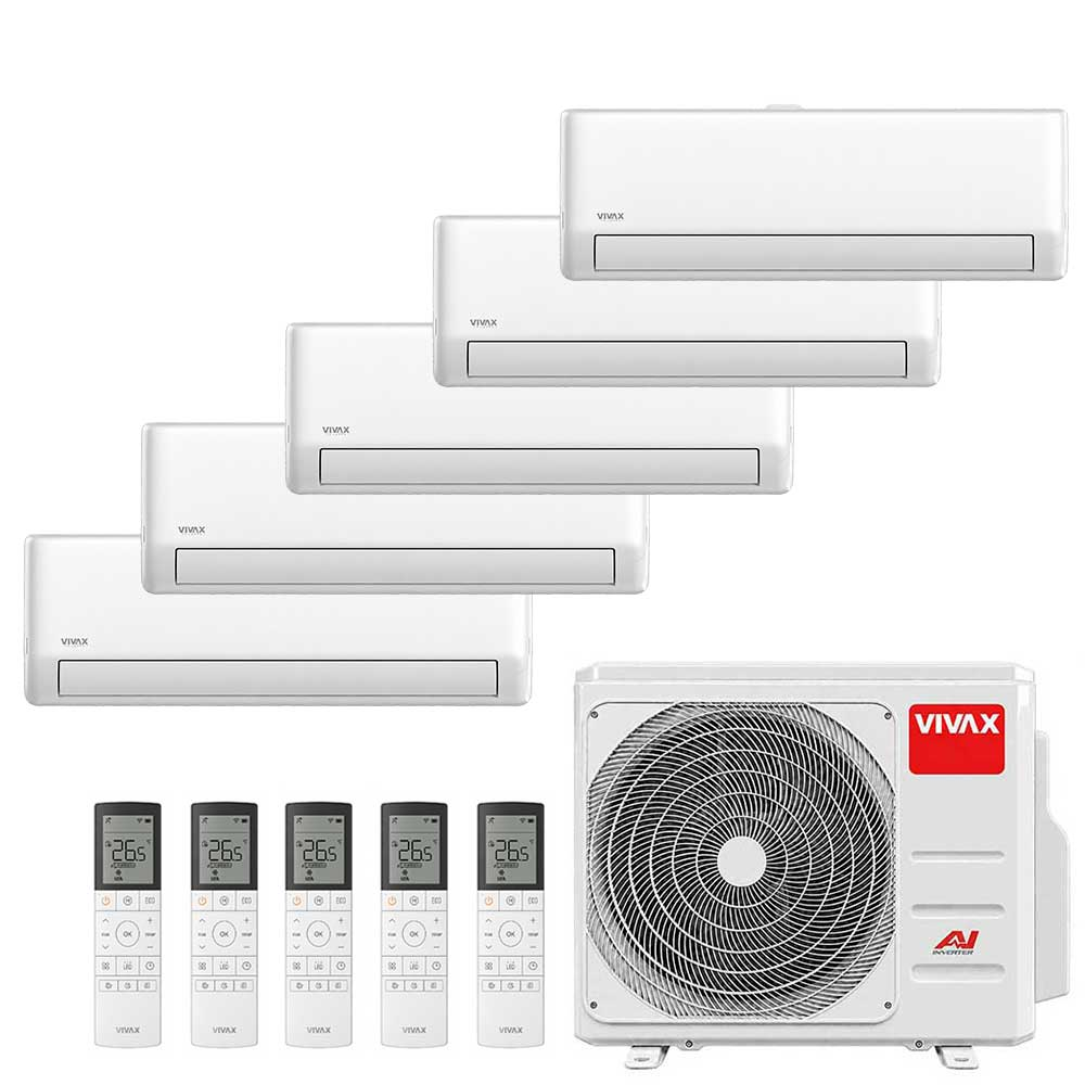 Aer conditionat multisplit Vivax 42000 BTU, 5 unitati R-design PRO, 9+9+9+9+9 BTU
