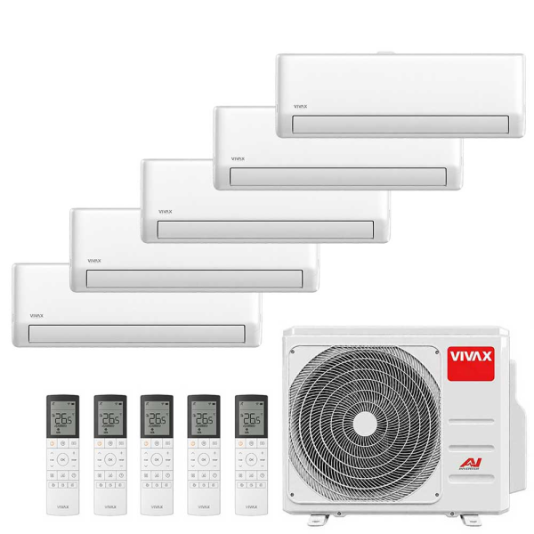 Aer conditionat multisplit Vivax 42000 BTU, 5 unitati R-design PRO, 9+9+9+9+12 BTU