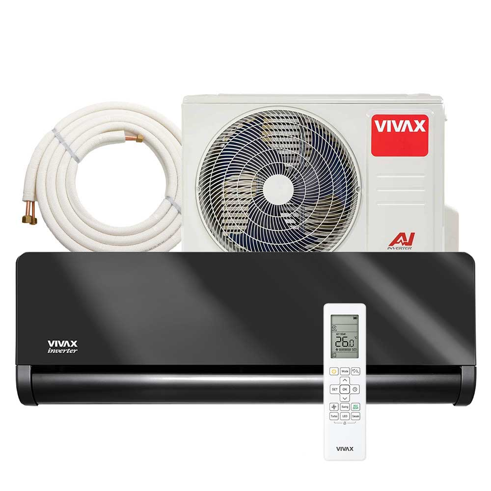 Aer conditionat Vivax H+Design 12000 BTU - Kit inclus, Gray Mirror