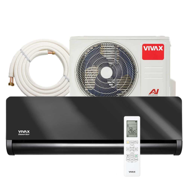 Aer conditionat Vivax H+Design 12000 BTU - Kit inclus, Gray Mirror