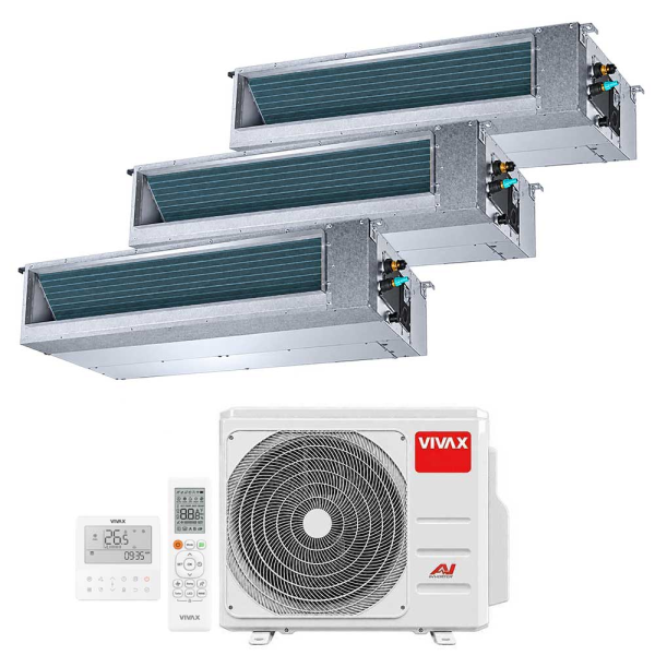 Aer conditionat multisplit Vivax 21000 BTU - 3 unitati Duct de tavan, 12+12+12 BTU