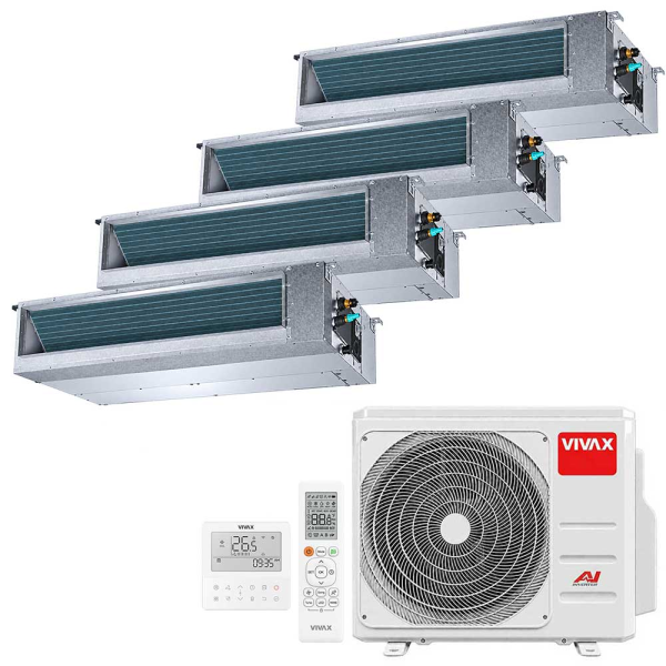 Aer conditionat multisplit Vivax 28000 BTU - 4 unitati Duct de tavan, 12+12+12+12 BTU