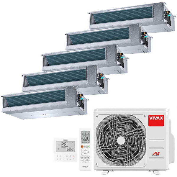 Aer conditionat multisplit Vivax 42000 BTU - 5 unitati Duct de tavan, 12+12+12+12+12 BTU