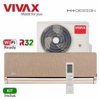 Aer Conditionat VIVAX H+Design ACP-09CH25AEHI+ Gold Wi-Fi Ready Kit de instalare inclus R32 Inverter 9000 BTU/h
