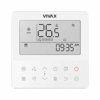 Telecomanda Vivax KJR-120N(X4), de perete, wired (cu fir), 4 fire, compatibilitate Caseta, Duct, Convertibil, display LCD