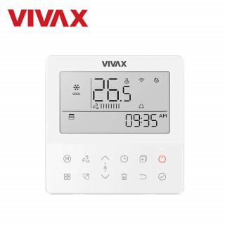 Telecomanda Vivax KJR-120N(X4W), WiFi, de perete, wired (cu fir), 4 fire, compatibilitate Caseta, Duct, Convertibil, display LCD