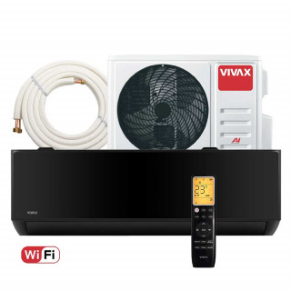Aer conditionat Vivax T-Design ACP-12CH35LCTI Black, 12000 BTU, Wi-Fi, Inverter, Kit inclus, Negru