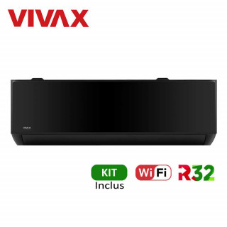 Aer conditionat Vivax T-Design ACP-12CH35LCTI Black, 12000 BTU, Wi-Fi, Inverter, Kit inclus, Negru