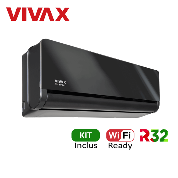 Aer conditionat Vivax H+Design 9000 BTU - Kit inclus, Gray Mirror