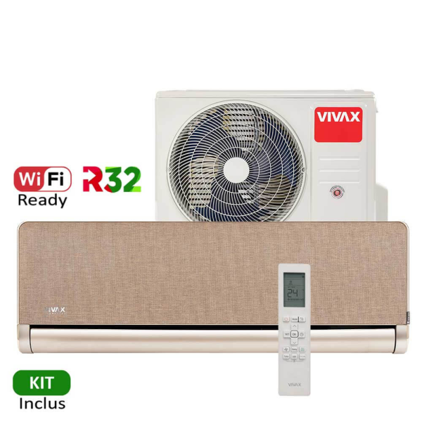 Aer conditionat Vivax H+Design 9000 BTU - Kit inclus, Gold