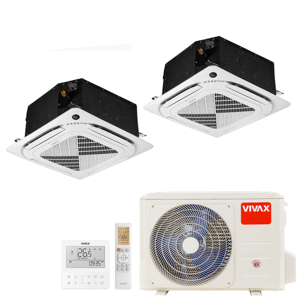 Aer conditionat multisplit Vivax 18000 BTU - 2 unitati Caseta 4 directii, 9+12 BTU