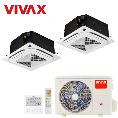 Aer conditionat multisplit Vivax 18000 BTU - 2 unitati Caseta 4 directii, 9+12 BTU