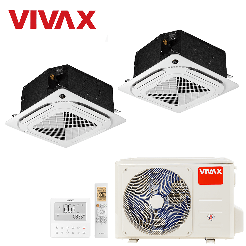 Aer conditionat multisplit Vivax 18000 BTU - 2 unitati Caseta 4 directii, 9+12 BTU