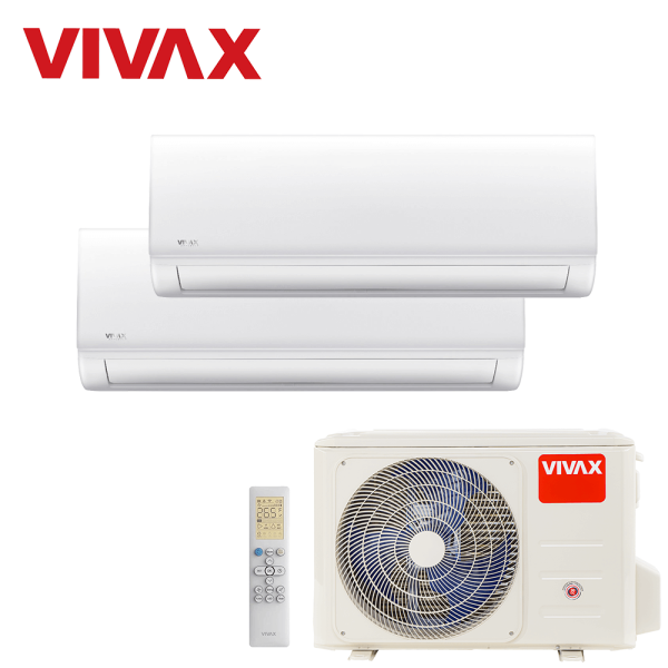Aer conditionat multisplit Vivax 18000 BTU, 2 unitati N-design, 9+12 BTU