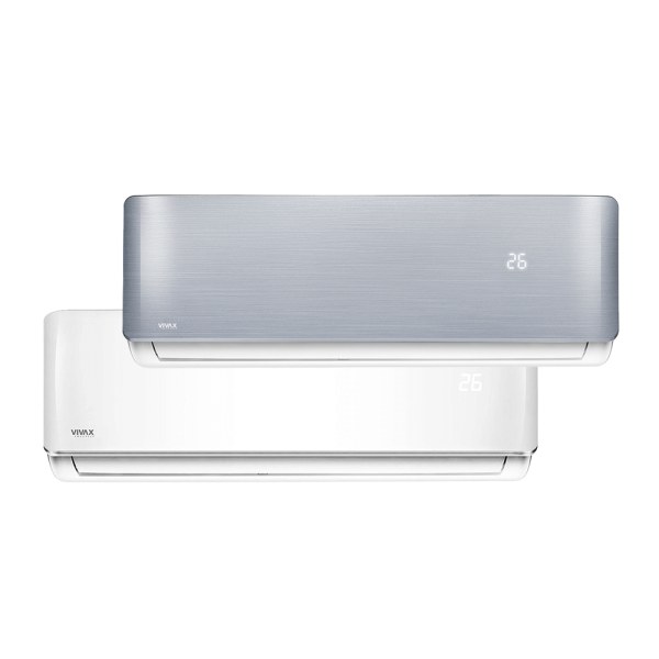 Aer conditionat multisplit Vivax 18000 BTU, 2 unitati R-design, 9+12 BTU, White/Silver