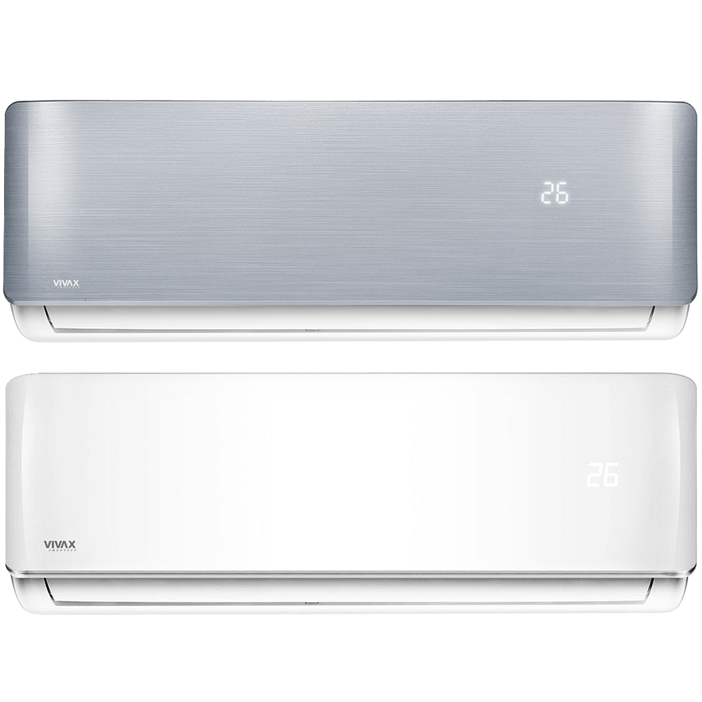 Aer conditionat multisplit Vivax 14000 BTU, 2 unitati R-design, 9+12 BTU, White/Silver