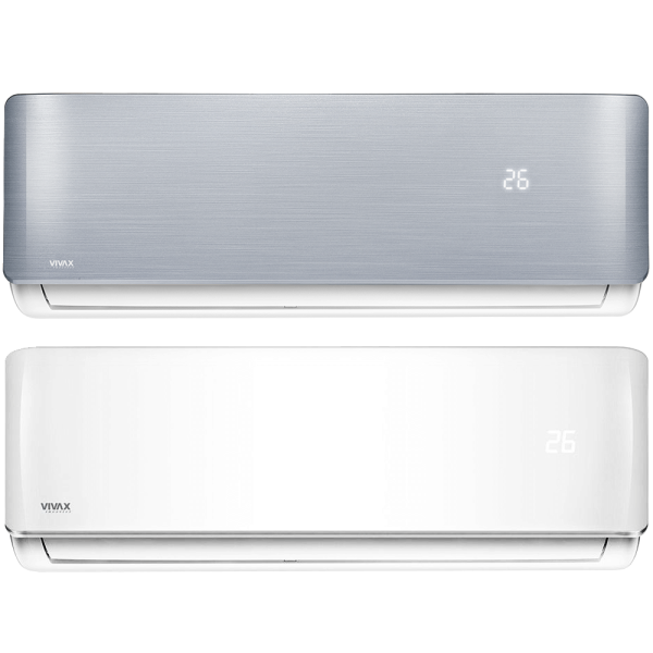 Aer conditionat multisplit Vivax 14000 BTU, 2 unitati R-design, 9+12 BTU, White/Silver