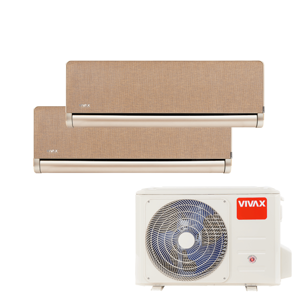 Aer conditionat multisplit Vivax 18000 BTU, 2 unitati H-design, 9+9 BTU, Gold