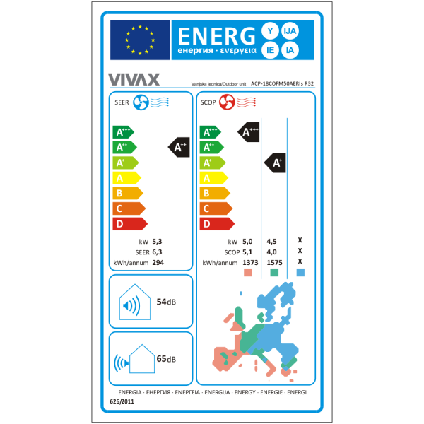 Aer conditionat multisplit Vivax 18000 BTU, 2 unitati H-design, 9+9 BTU