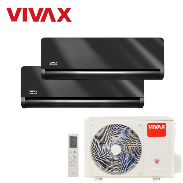 Aer conditionat multisplit Vivax 18000 BTU, 2 unitati H-design, 9+9 BTU, Gray Mirror