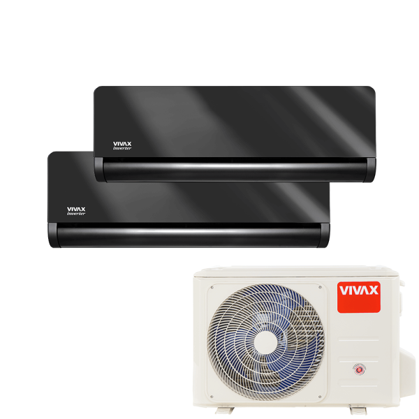 Aer conditionat multisplit Vivax 18000 BTU, 2 unitati H-design, 12+12 BTU, Gray Mirror