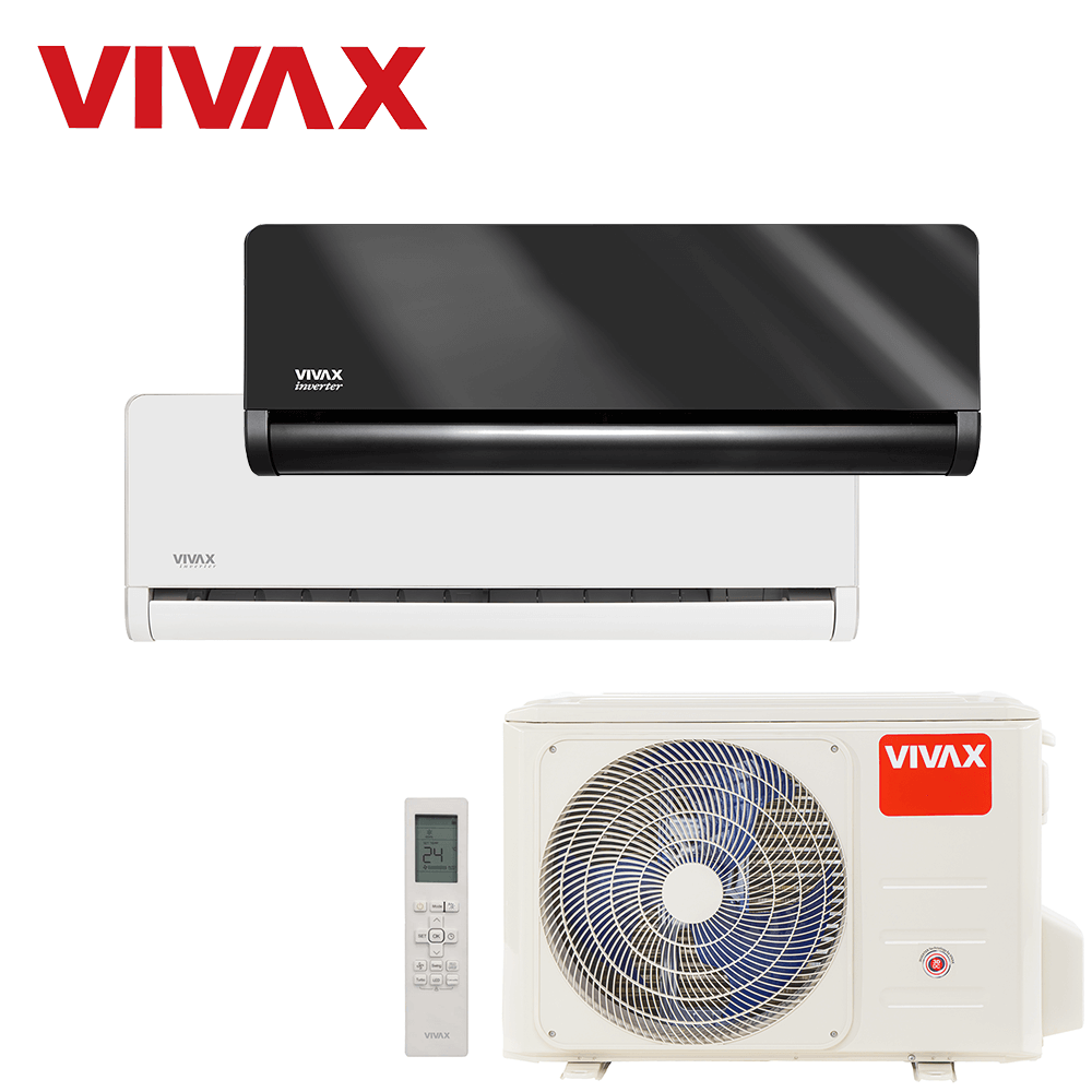Aer conditionat multisplit Vivax 18000 BTU, 2 unitati H-design, 9+12 BTU, White/Gray Mirror