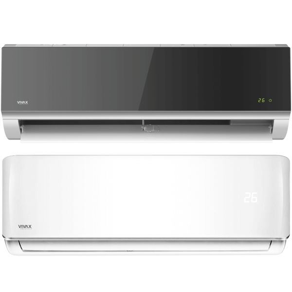 Aer conditionat multisplit Vivax 14000 BTU, 2 unitati R-design, 9+12 BTU, White/Silver Mirror