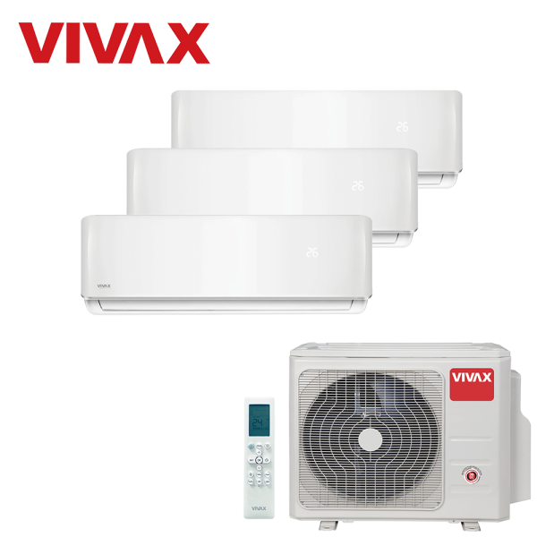 Aer conditionat multisplit Vivax 21000 BTU, 3 unitati R-design, 12+12+12 BTU