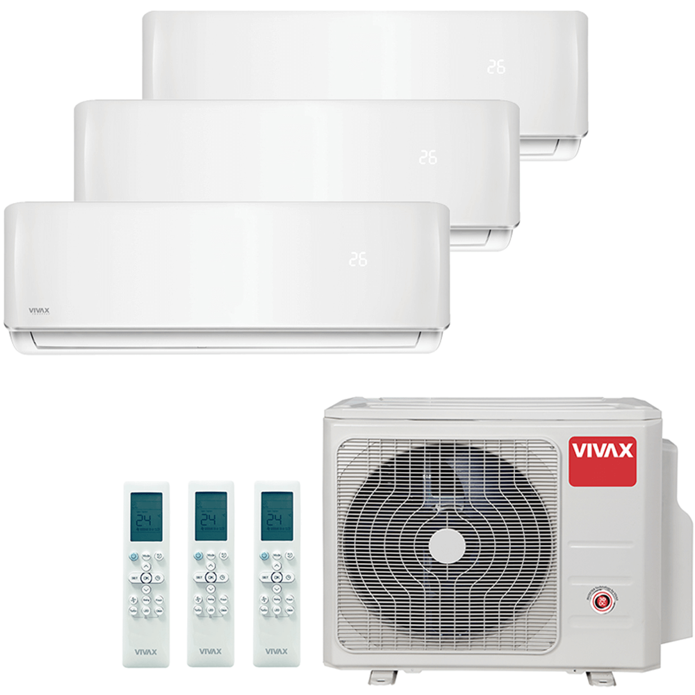 Aer conditionat multisplit Vivax 21000 BTU, 3 unitati R-design, 12+12+12 BTU